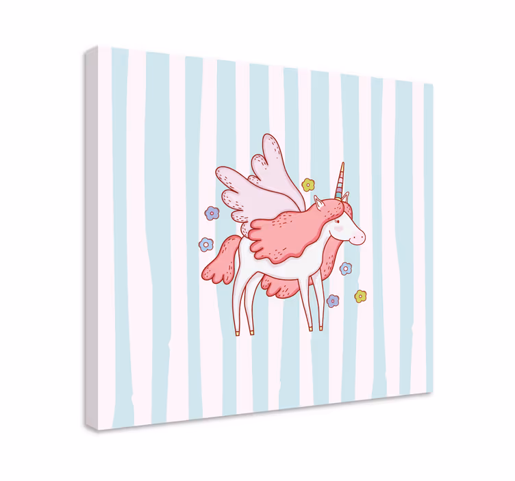 Canvas schilderij eenhoorn magische vleugeleenhoorn - TenStickers