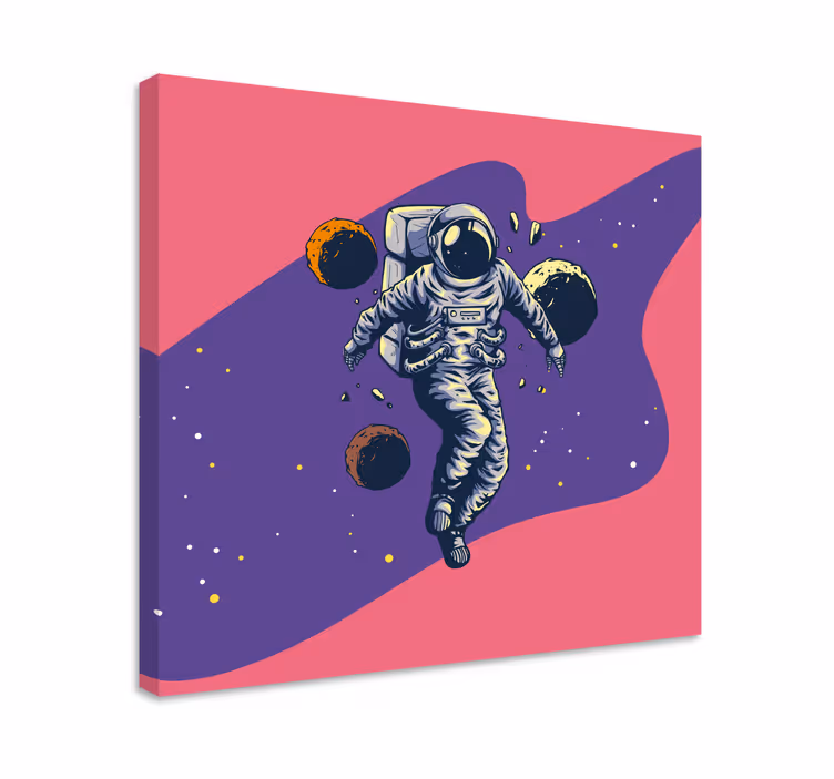 Videogame canvas cosmonaut in de kosmos - TenStickers