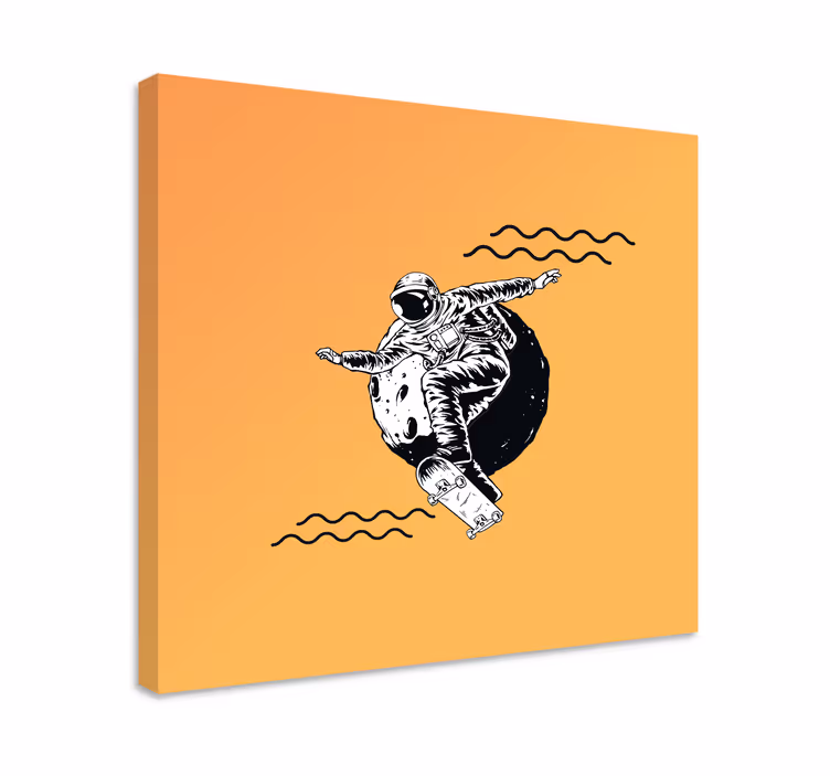 Videogame canvas cosmonaut skateboarden - TenStickers