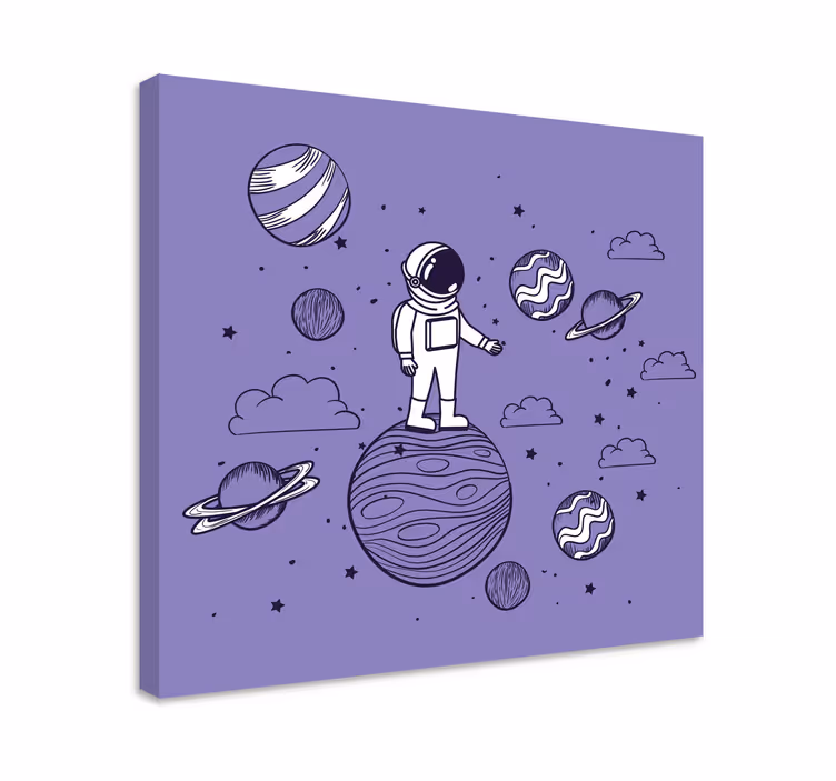 Videogame canvas astronaut in de ruimte verkennen - TenStickers