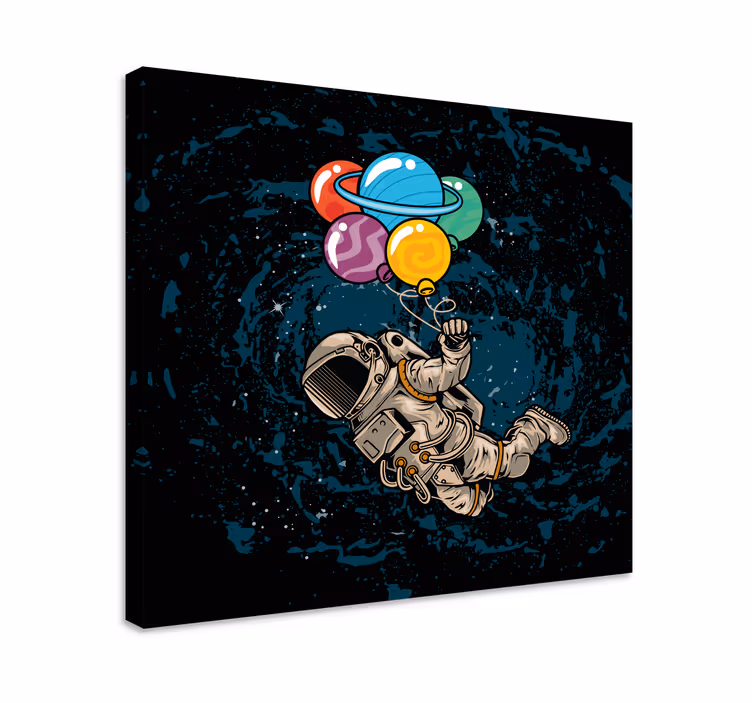 Videogame canvas astronaut met ballonnen - TenStickers