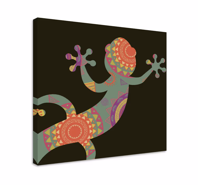 Canvas schilderij dieren geometrische reptielillustratie - TenStickers