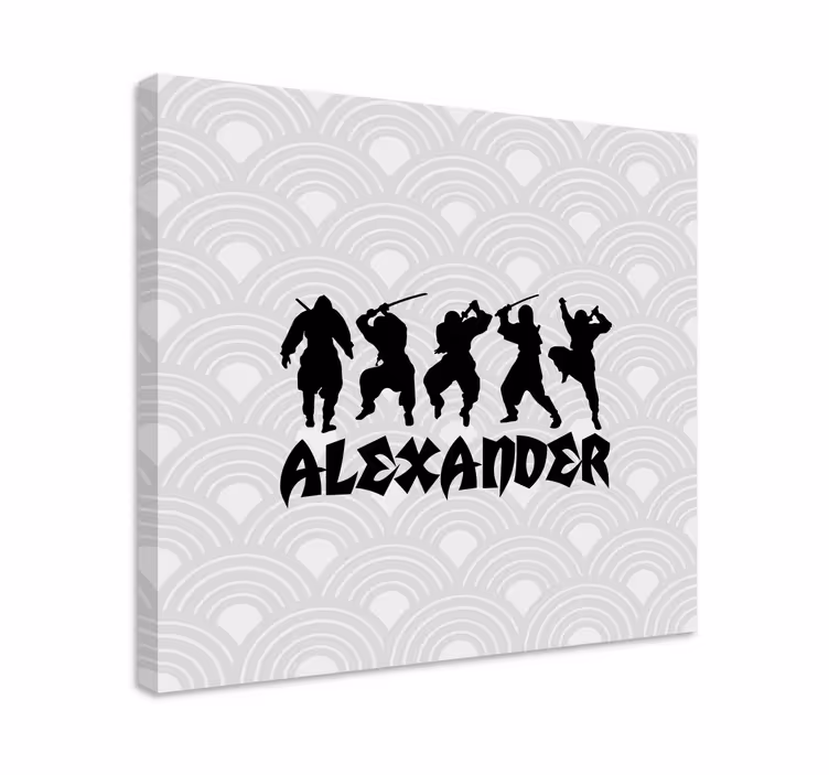 Ninja silhouet actie Canvas schilderij superhelden - TenStickers