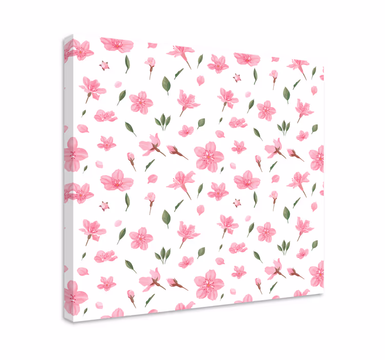 Bloeiend bloemenpatroon Canvas schilderij bloemen en planten - TenStickers