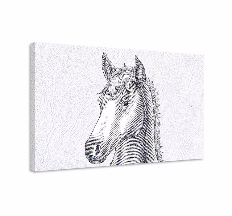 Paarden schilderij op canvas elegante paarden schets - TenStickers