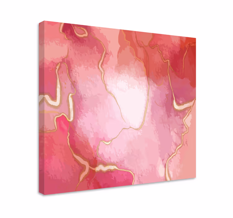 Canvas schilderij abstract roze marmer swirl - TenStickers