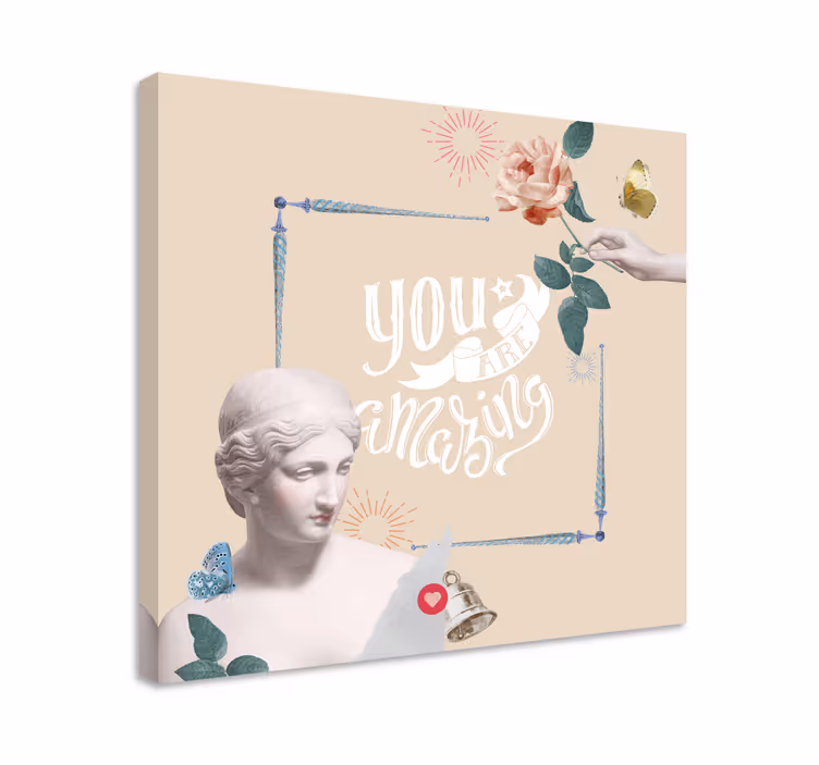 Canvas schilderij tekst je bent geweldig - TenStickers