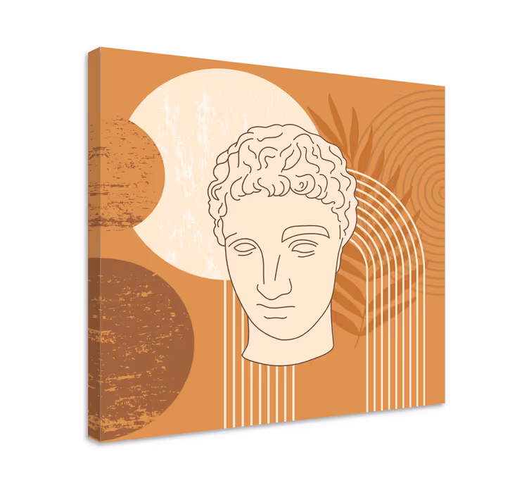 Canvas schilderij abstract klassieke beeldhouwkop - TenStickers