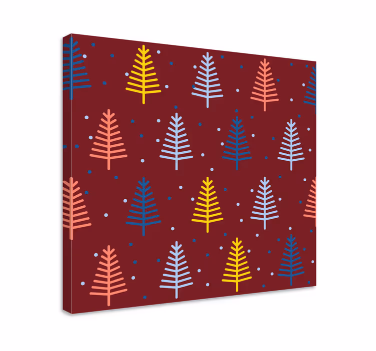 Canvas bomen kleurrijke denentakjes - TenStickers