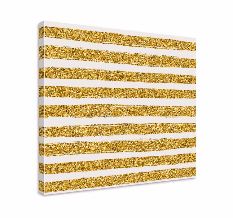 Canvas schilderij abstract gouden glitter strepen - TenStickers