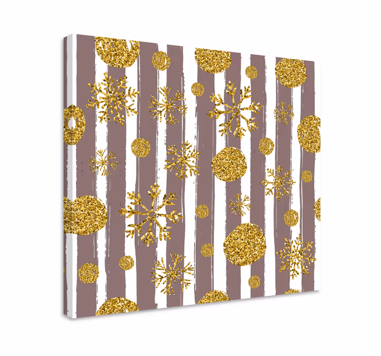 Ornament canvas schilder gouden sneeuwvlok patronen - TenStickers