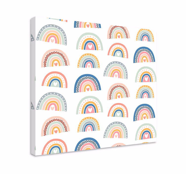 Canvas schilderij kinderen kleurrijke regenboogpatronen - TenStickers