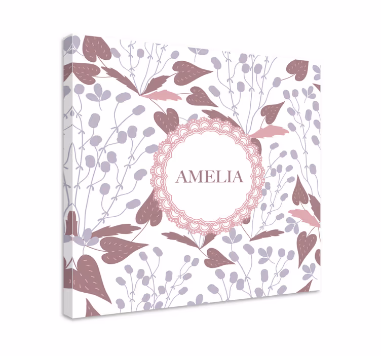 Canvas schilderij bloemen en planten naam ontwerp - TenStickers
