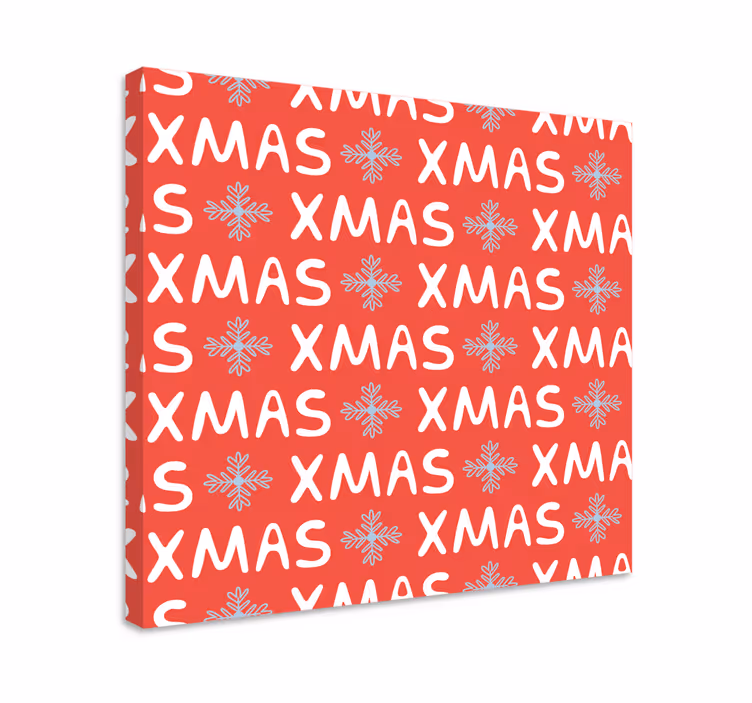 Canvas schilderij andere teksten sneeuwvlokkenpatroon - TenStickers
