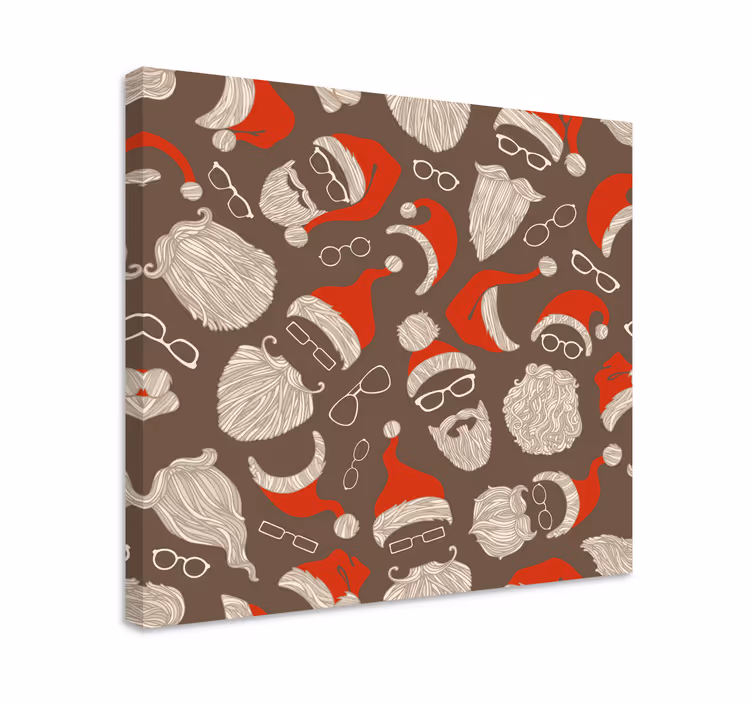 Canvas schilderij dieren feestelijke kerstman gezichten - TenStickers