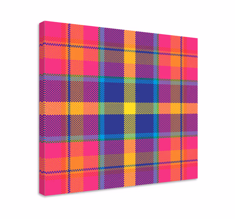 Geometrische canvas schilderij kleurrijk vloerkleedpatroon - TenStickers