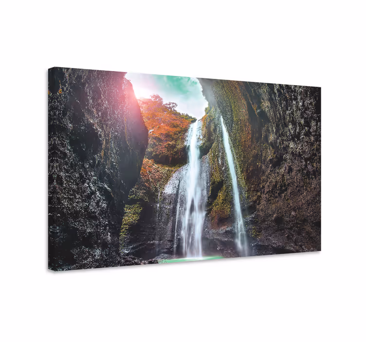 Canvas landschap grote waterval landschap - TenStickers