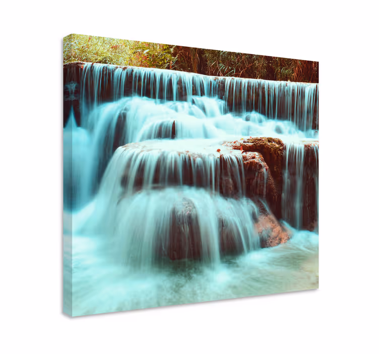 Canvas landschap stromende watervallen - TenStickers