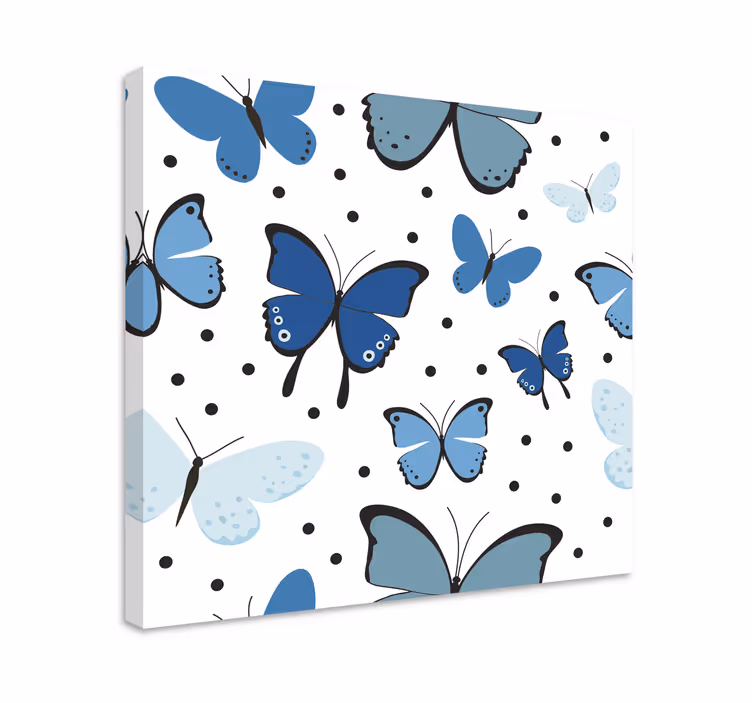 Canvas schilderij vlinder blauwe vlinder collectie - TenStickers