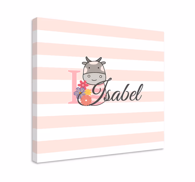 Canvas schilderij mensen en karakters schattig koe ontwerp - TenStickers