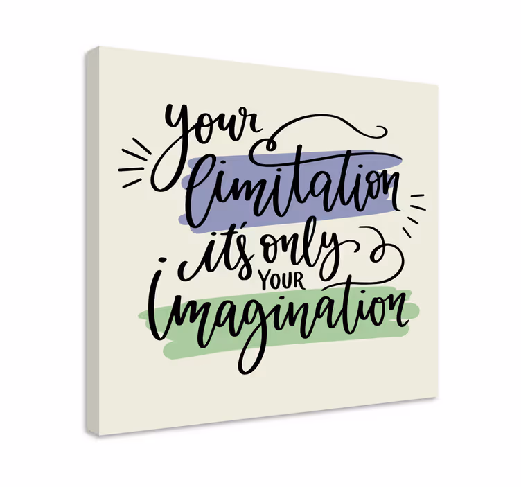 Canvas schilderij tekst beperkingen inspireren creativiteit - TenStickers