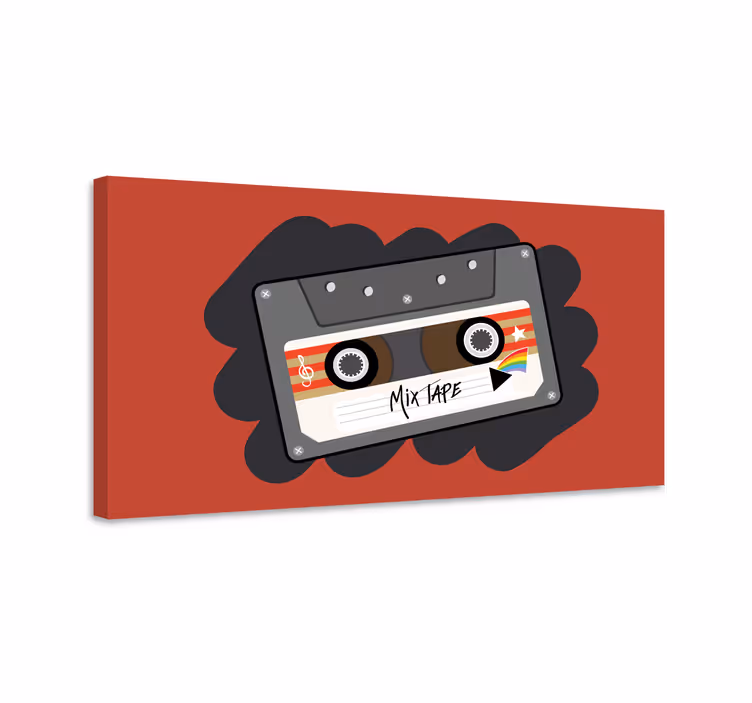 Canvas schilderij muziek retro mixtape ontwerp - TenStickers