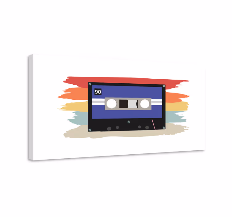 Canvas schilderij muziek retro cassettebandje - TenStickers