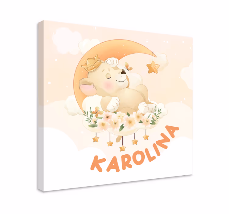 Slapende beer droomt Canvas schilderij baby's - TenStickers