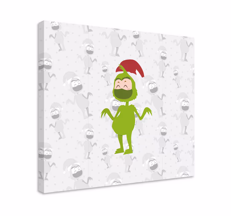 Canvas schilderij mensen en karakters blij groen karakter - TenStickers