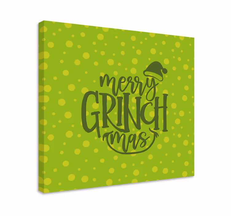 Canvas schilderij tekst merry grinchmas groet - TenStickers