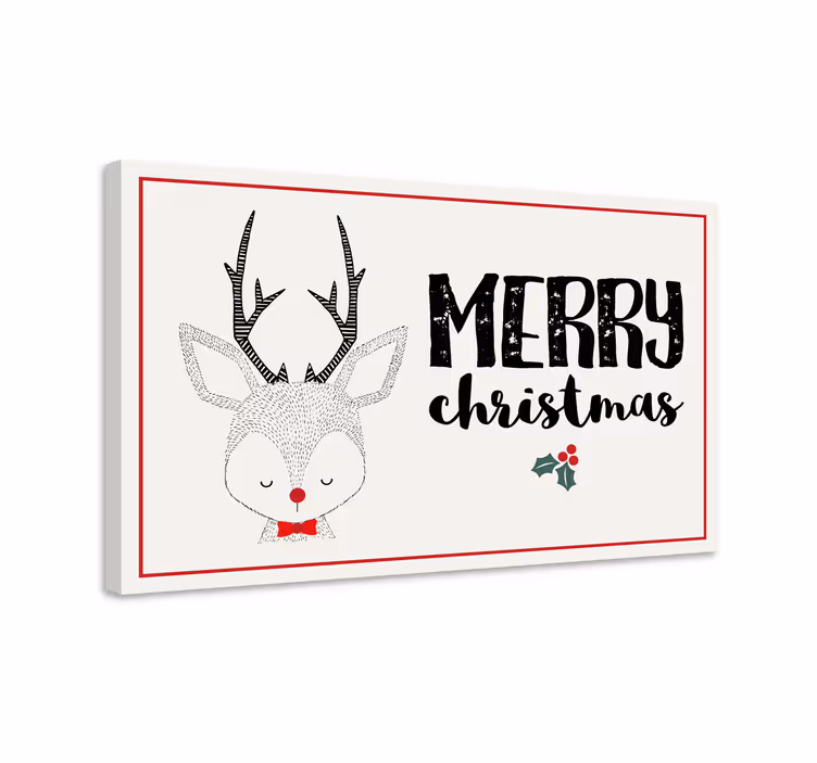 Canvas schilderij herten vrolijke kerst rendier - TenStickers
