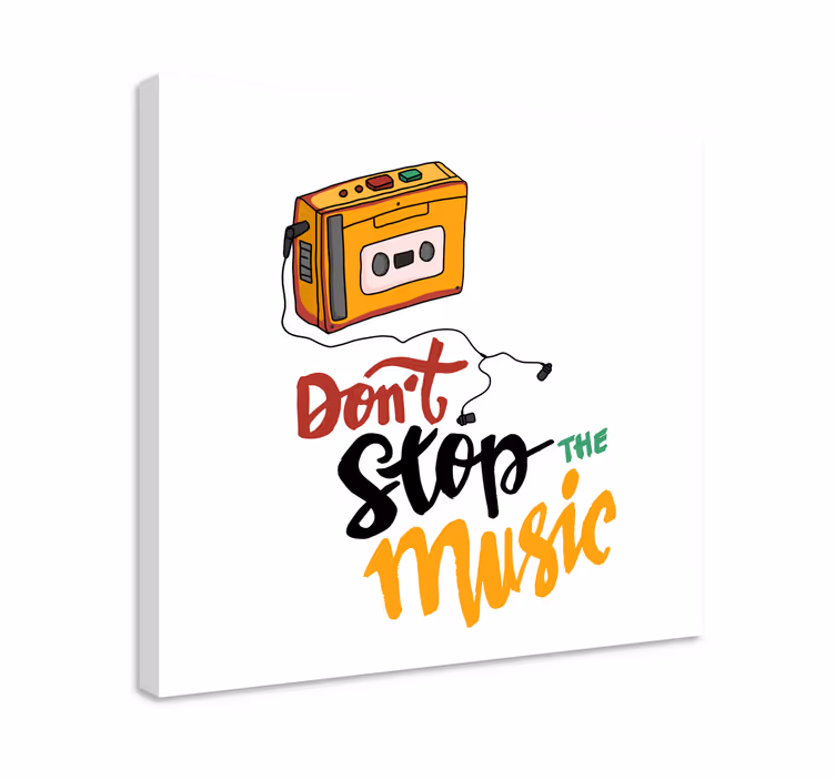 Cassettebandontwerp Canvas schilderij muziek - TenStickers