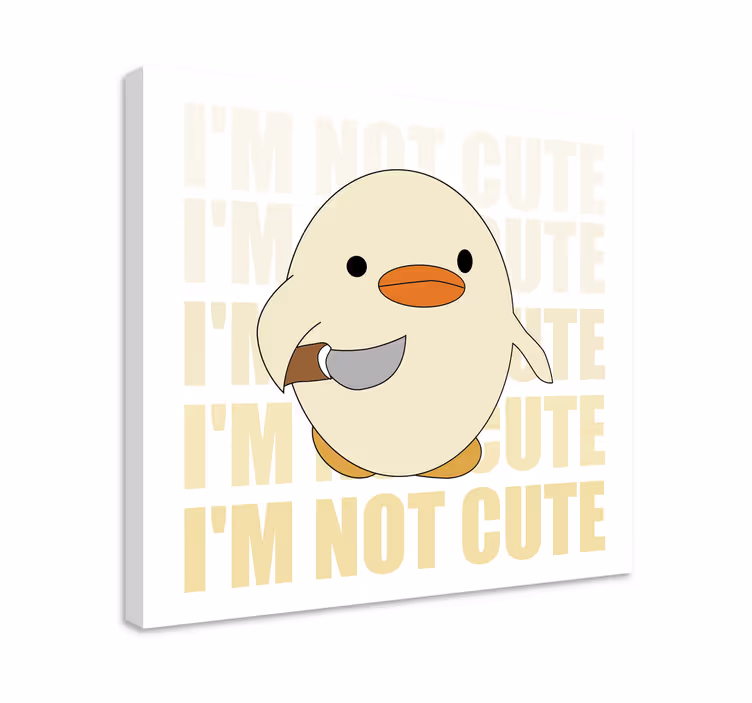 Canvas schilderij kat schattig eendje karakter - TenStickers