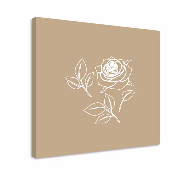 Canvas schilderijen bloemen Gedetailleerde roze patroon beige ach - TenStickers