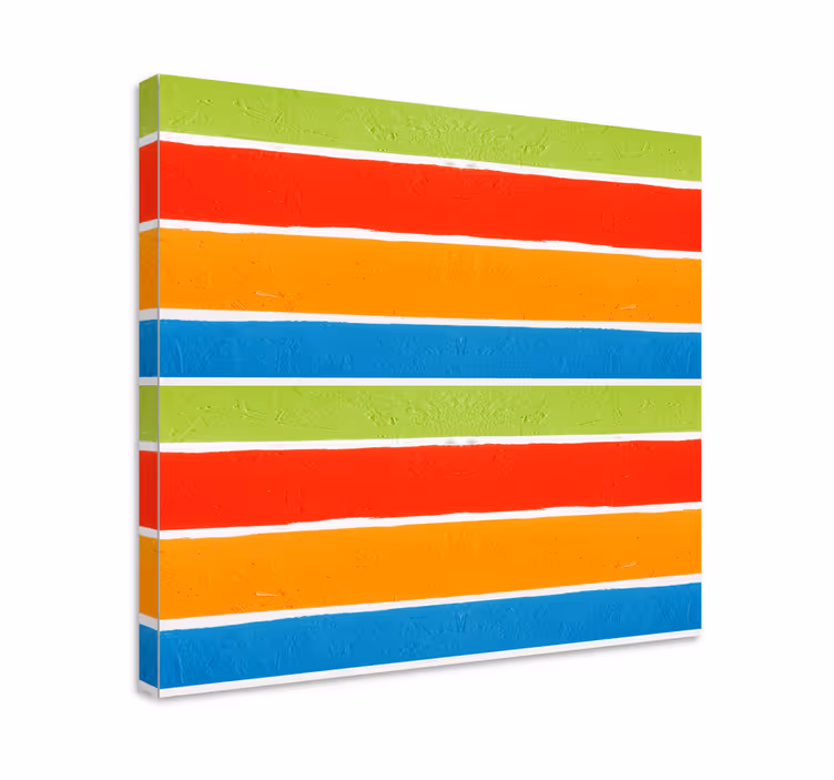 Canvas schilderij boeddha met veelkleurige strepen - TenStickers