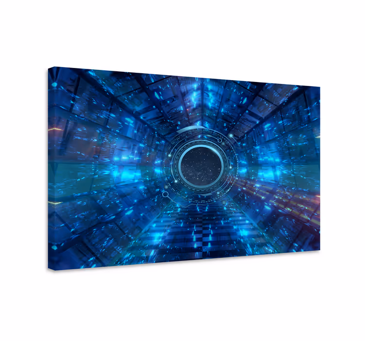 Modern canvas schilderij futuristisch tunnelzicht - TenStickers