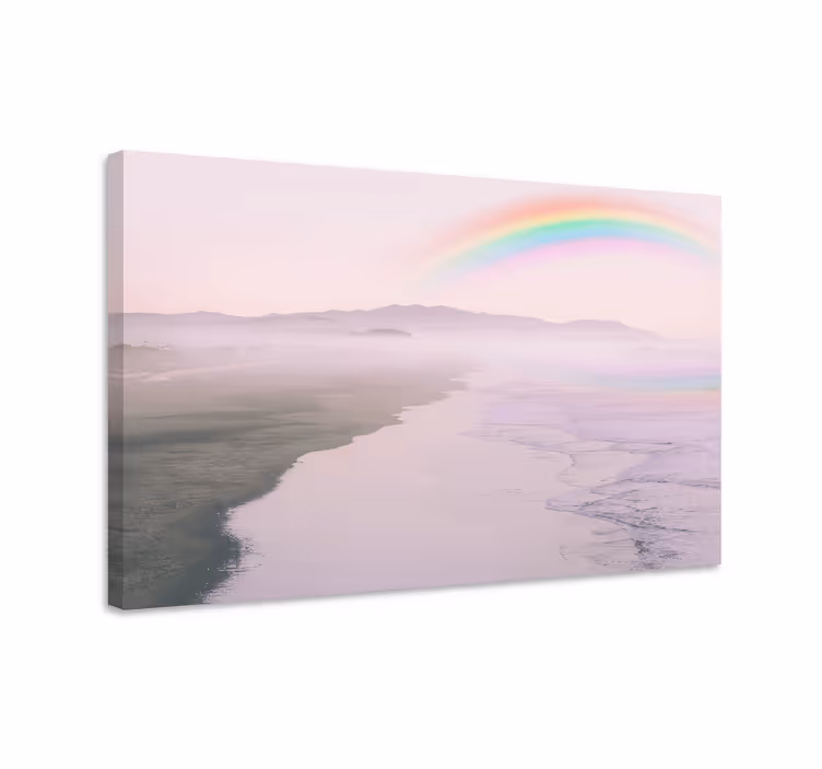 Canvas landschap serene kustregenboog - TenStickers