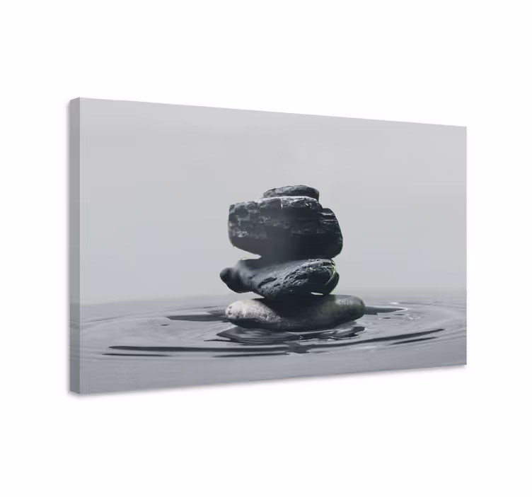 Canvas schilderij zen gebalanceerde steen stapels - TenStickers