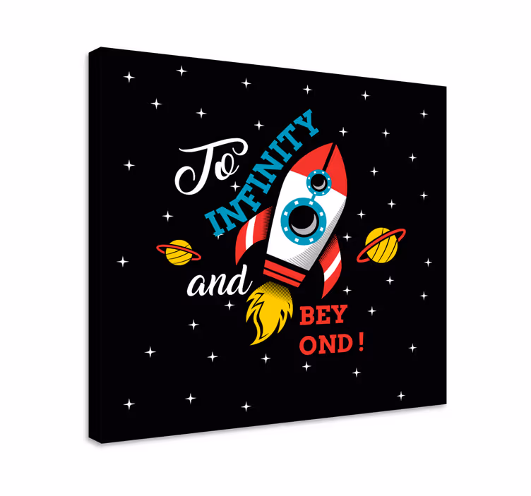 Canvas schilderij dinosaurus ruimte avontuur - TenStickers