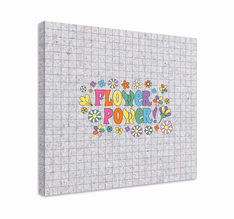 Canvas schilderij bloemen en planten flower power design - TenStickers