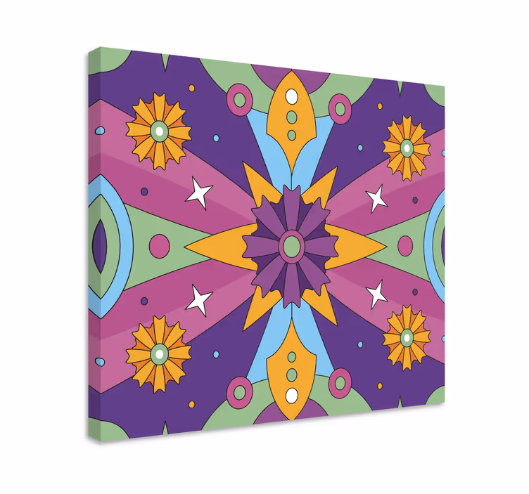 Canvas schilderij abstract kleurrijk geometrisch patroon - TenStickers