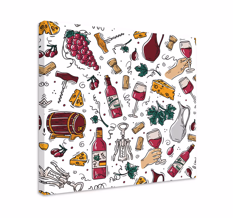 Canvas schilderij sport wijnproeverij plezier - TenStickers