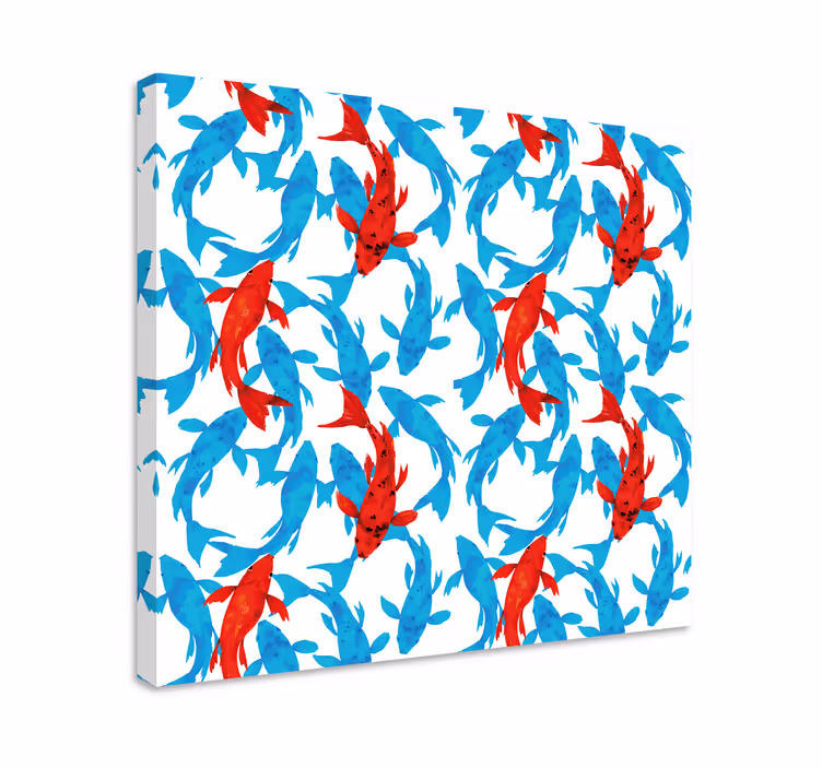 Modern canvas schilderij kleurrijk vissen ontwerp - TenStickers