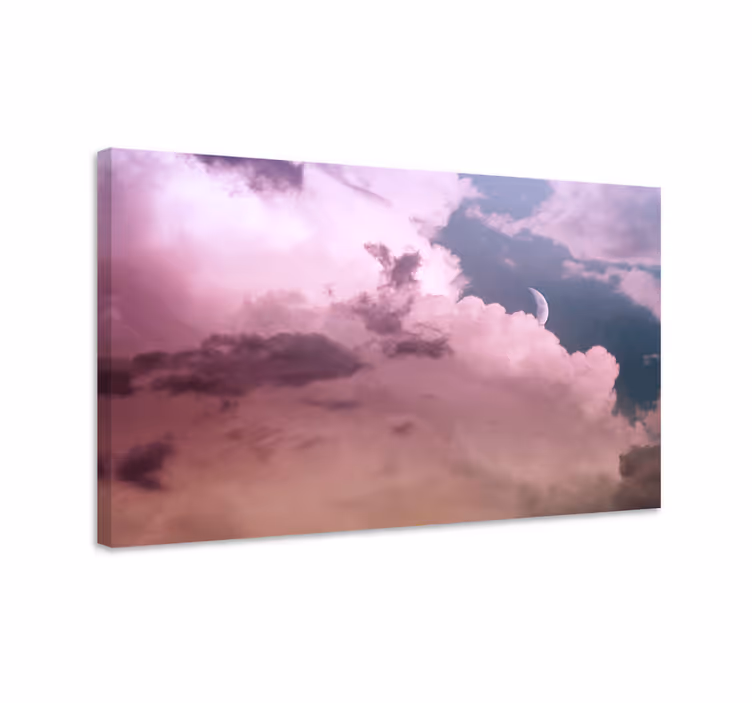 Canvas landschap dromerige bewolkte nacht - TenStickers