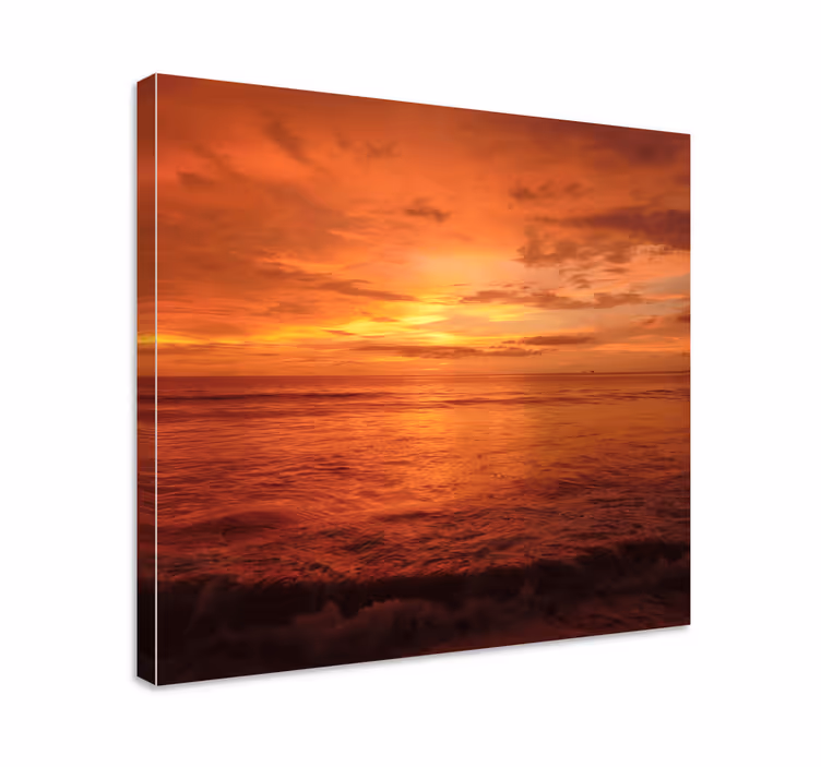 Zonsondergang over de oceaan Canvas landschap - TenStickers