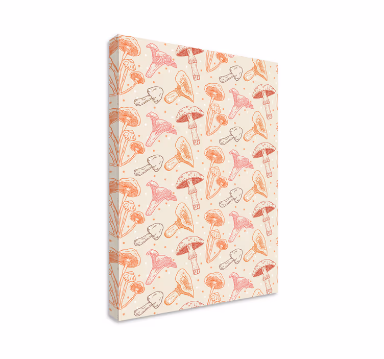 Canvas schilderij bloemen en planten paddenstoelenmotieven - TenStickers