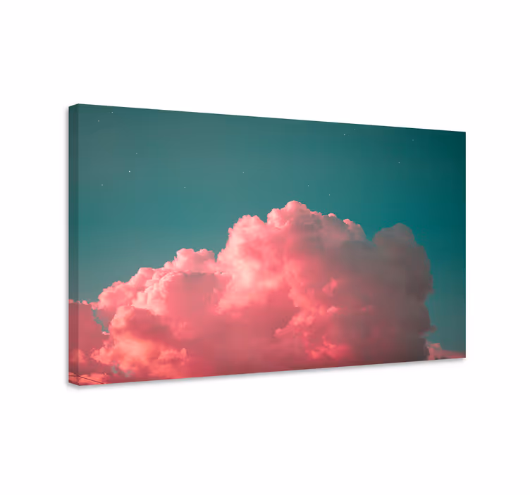 Roze wolkenformatie Canvas landschap - TenStickers