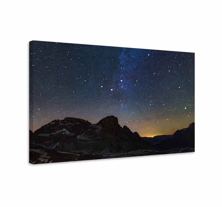 Canvas landschap bergnachtlucht - TenStickers