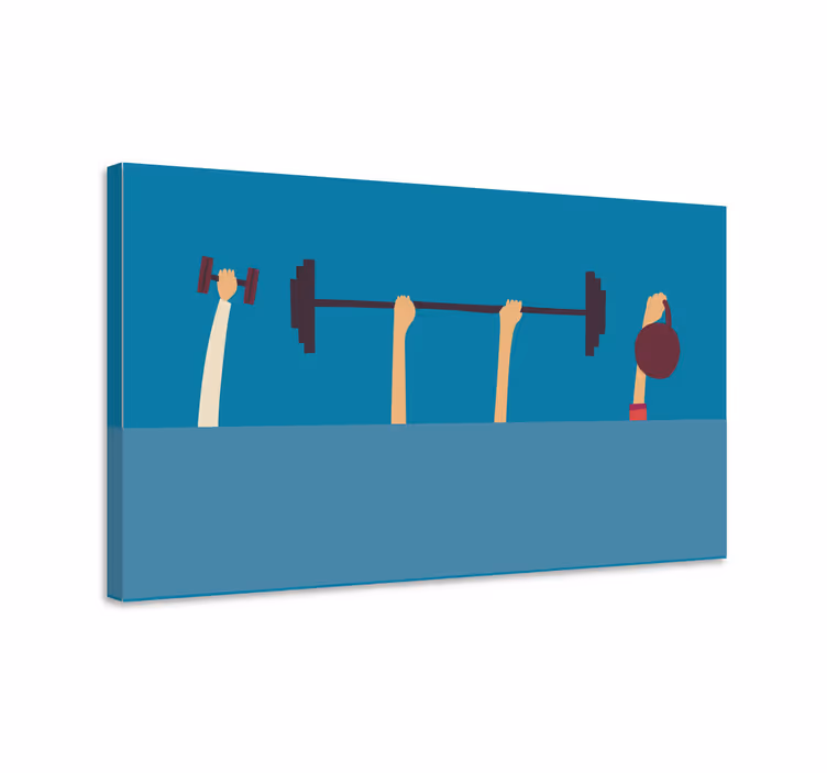 Canvas schilderij sport fitness apparatuur handen - TenStickers