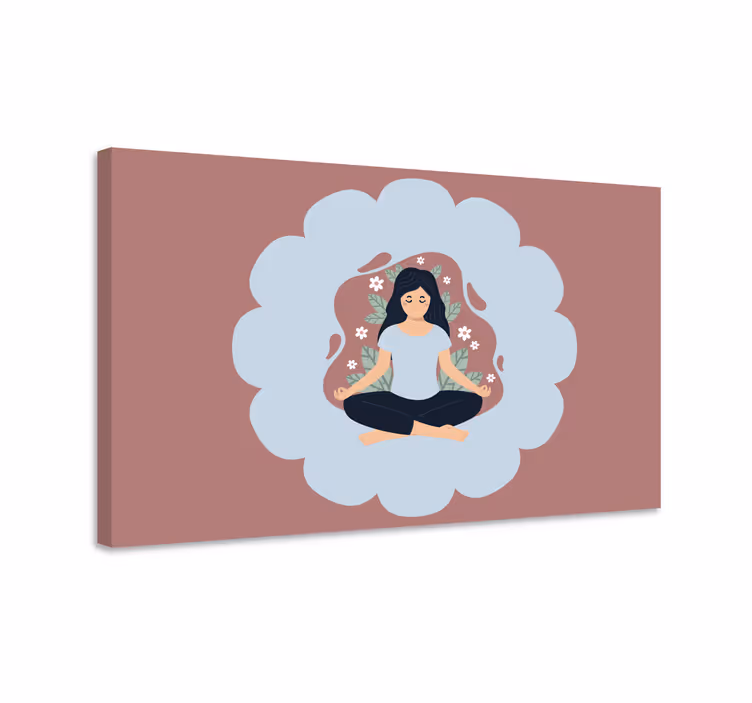 Canvas schilderij mandala meditatieve bloemen aura - TenStickers